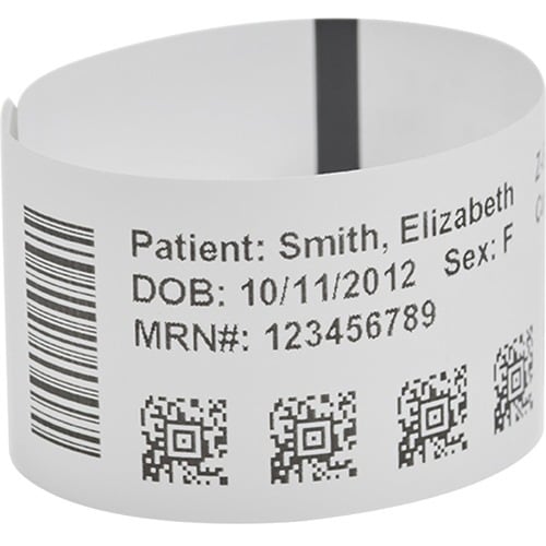 Zebra Z-Band Comfort Wristband Cartridge Kit (White) - 1\" (25.40 mm) Width x 7\
