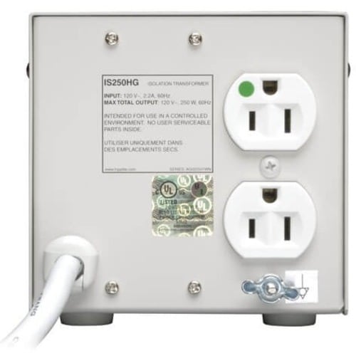 Tripp Lite - Transformador de aislamiento IS250HG - 250 W - 120 V CA - 120 V CA