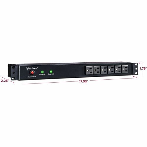 Cyber Power CyberPower Rackbar Surge Suppressor RM 1U RKBS15S6F8R 15A