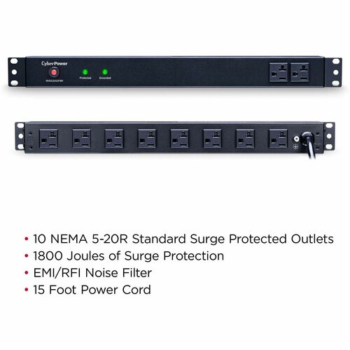 Cyber Power CyberPower Rackbar Surge Suppressor RM 1U RKBS20S2F8R 20A