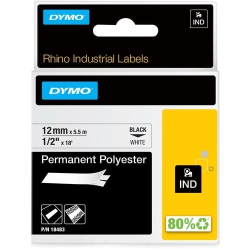 Étiquettes permanentes en polyéthylène Dymo Rhino - Largeur 12,70 mm (1/2 po) - P