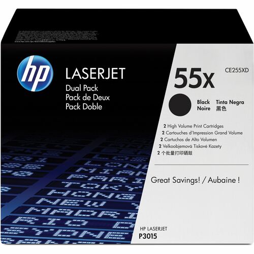 2PK 55X BLACK TONER CARTRIDGE FOR LASERJET P3015