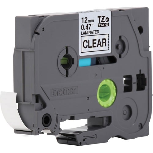 RUBAN ADHÉSIF NOIR SUR TRANSPARENT 12 MM POUR .P-TOUCH