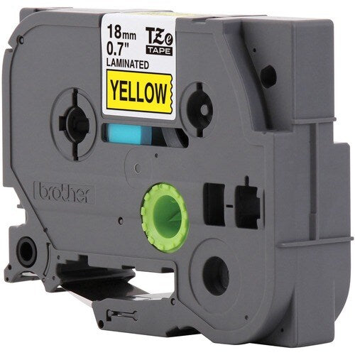 RUBAN ADHÉSIF NOIR SUR JAUNE 18 MM POUR .P-TOUCH