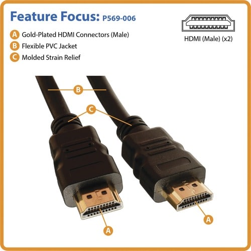 Tripp Lite series P569-016 High Speed HDMI Cable with Ethernet - 16 ft (4.88 m) HDMI A/V C