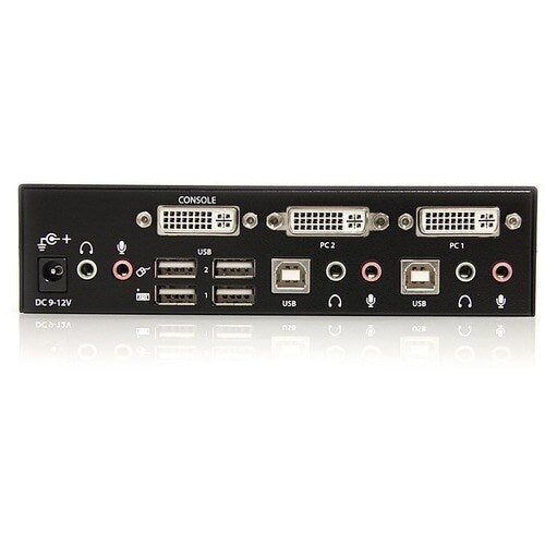 CONMUTADOR KVM USB DVI DE 2 PUERTOS CON AUDIO DE ALTA VELOCIDAD USB 2.0 HUB