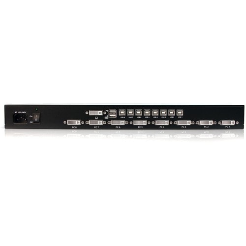 Conmutador KVM DVI USB de 8 puertos para montaje en rack 1U