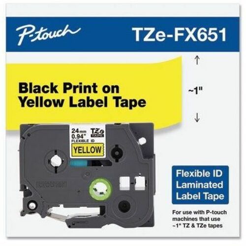 Rubans d'identification flexibles laminés Multi 6 24 mm Noir sur jaune