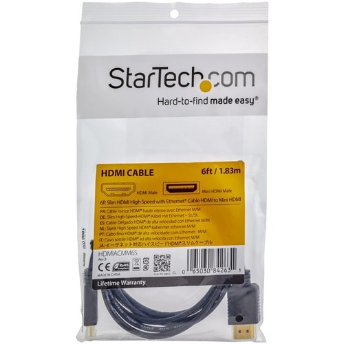 StarTech.com 6ft Mini HDMI to HDMI Cable with Ethernet
