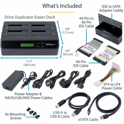 DUPLICADOR DE DISCO DURO DE 4 BAHÍAS ESATA USB 3.0 A SATA