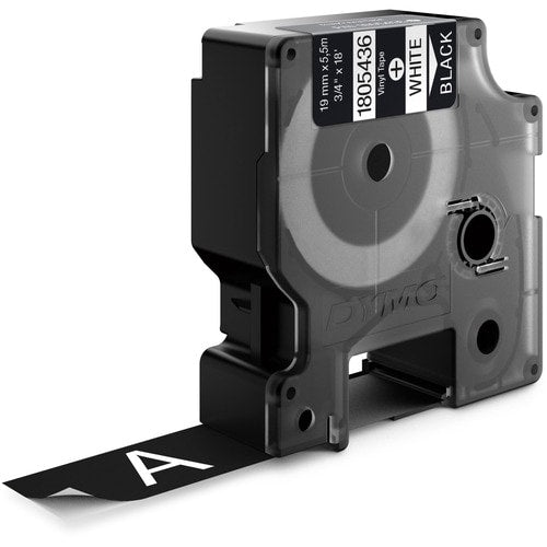 Dymo Colored 3/4" Vinyl Label Tape - 15/32" (12 mm) Width -