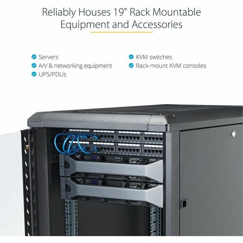 StarTech.com 4-Post 12U Server Rack Cabinet, 19" Data Rack Cabinet for