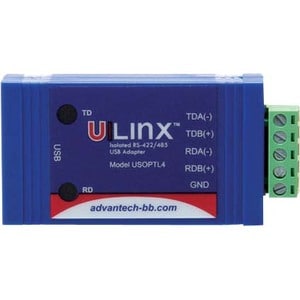 Bloque de terminales y LED Advantech B+B SmartWorx USB a 422/485 aislado con enchufe