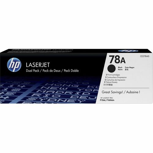 CARTUCHO DE TÓNER LASERJET 78A NEGRO DE PAQUETE DOBLE