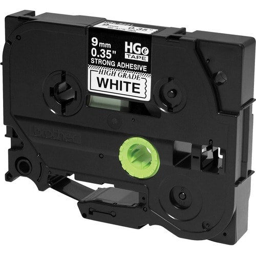 Cinta adhesiva para etiquetas Brother HGES2215PK, negra sobre blanca, extrafuerte, 11/32" (