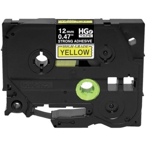 Ruban adhésif extra-fort noir sur jaune Brother HGES6315PK - 15/32"