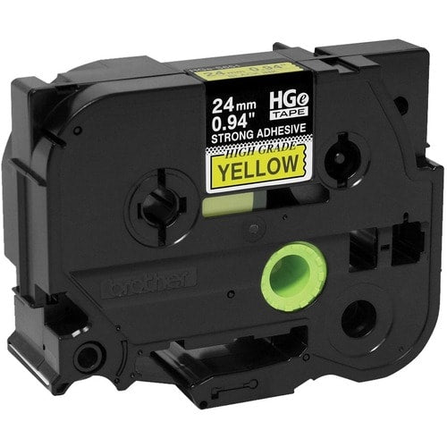 Ruban adhésif extra-fort noir sur jaune Brother HGES6515PK - 15/16 po