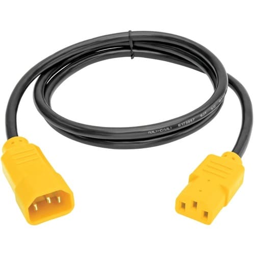 Tripp Lite 4ft Computer Power Cord Extension Cable C14 to C13 Yellow 1