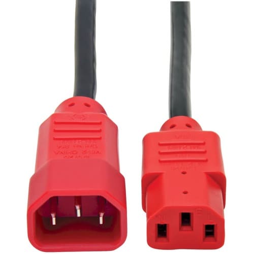Tripp Lite 4ft Computer Power Cord Extension Cable C14 to C13 Red 10A