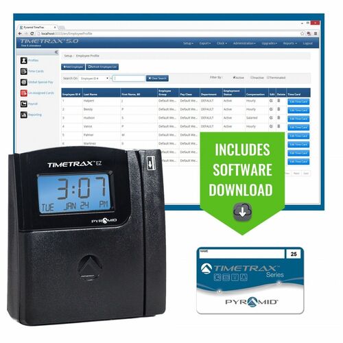 Pyramid Time Systems TimeTrax EZ Swipe Système de pointage Ethernet - Magnetic St
