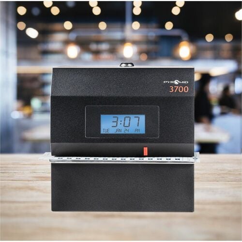 Pyramid Time Systems 3700 Horloge de pointage et tampon de documents robuste - Perforatrice de cartes/St