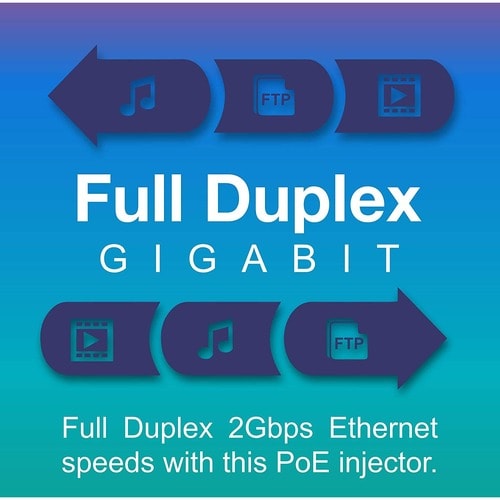 Inyector Gigabit Power over Ethernet de TRENDnet, velocidades Gigabit dúplex completo