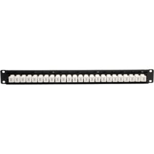 Panel de conexión Tripp Lite Cat6 Cat5e de 24 puertos, perfil bajo, con alimentación directa a rack RJ4
