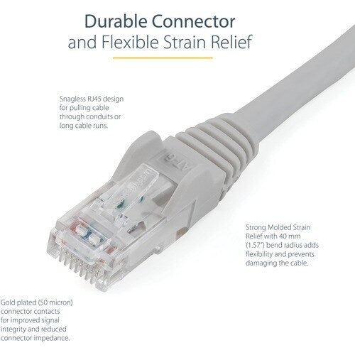 StarTech.com 5ft CAT6 Ethernet Cable - Gray Snagless Gigabit - 100W PoE UTP 650M