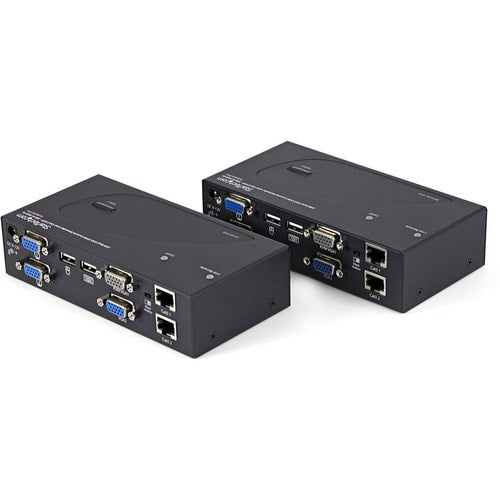 EXTENSION DE CONSOLE KVM 2 PORTS USB DOUBLE VGA SUR CAT5 650 PIEDS
