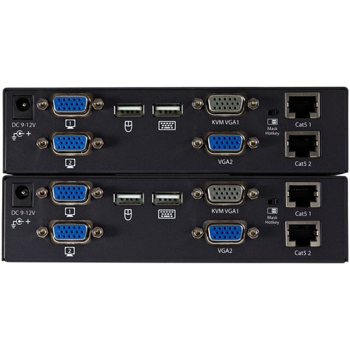 EXTENSION DE CONSOLE KVM 2 PORTS USB DOUBLE VGA SUR CAT5 650 PIEDS