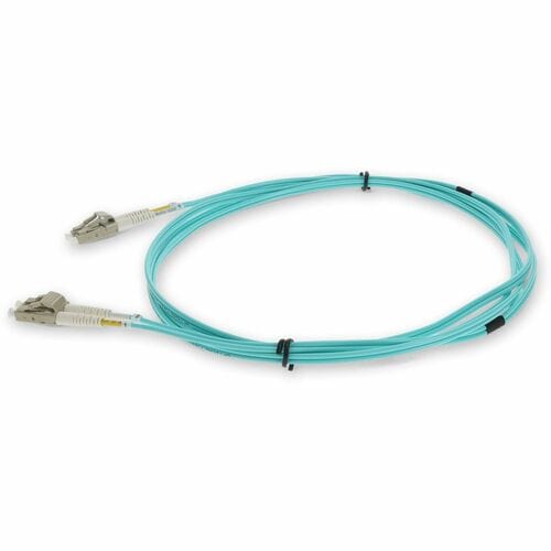 Cable de conexión de fibra multimodo optimizada para láser (LOMM) dúplex LC/LC OM3 Aqua de 5 m - 16,4