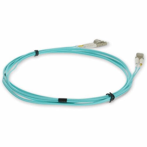 Cable de conexión de fibra multimodo optimizada para láser (LOMM) dúplex LC/LC OM3 Aqua de 5 m - 16,4