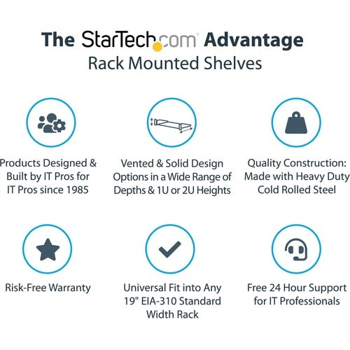 Étagère pour rack de serveur 2U StarTech.com - Étagère fixe en porte-à-faux de 55,9 cm de profondeur