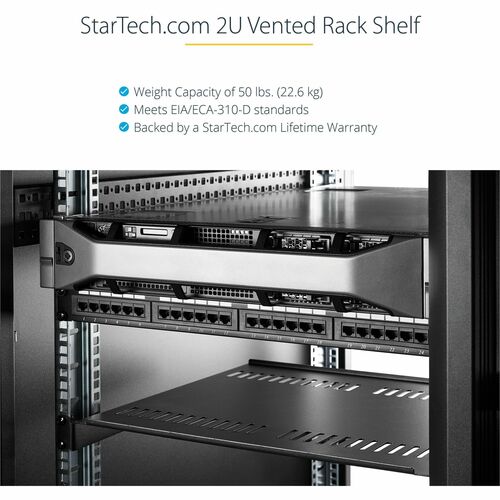 Étagère ventilée pour montage en rack StarTech.com 2U 22 pouces - Fixe 22 pouces de profondeur anti