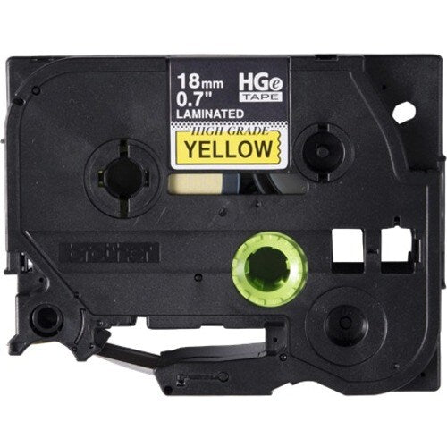 Ruban d'étiquettes Brother - Largeur 45/64" (17,78 mm) - Jaune - Paquet de 5