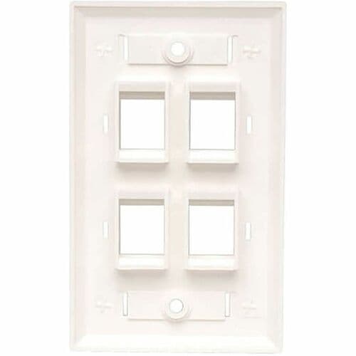 Placa frontal Keystone blanca de Tripp Lite by Eaton - 4 puertos - 4 enchufes - 1 unidad
