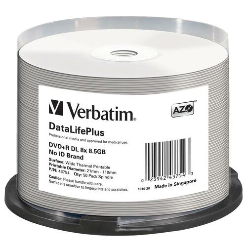 DVD+R DL Verbatim 8,5 Go 8X DataLifePlus Blanc Impression thermique