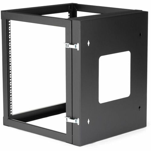 StarTech.com 4-Post 12U Hinged Wall-Mount Network Rack, 19" Open Frame