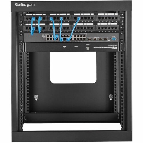 StarTech.com 4-Post 12U Hinged Wall-Mount Network Rack, 19" Open Frame