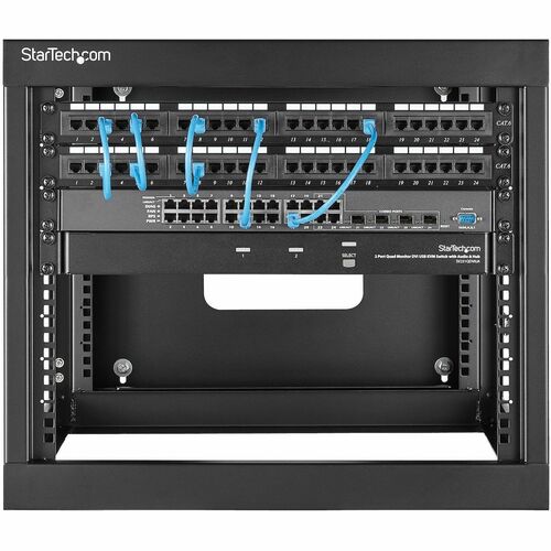 StarTech.com 4-Post 8U Hinged Wall-Mount Network Rack, 19" Open Frame