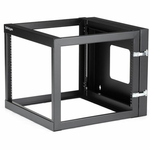 StarTech.com 4-Post 8U Hinged Wall-Mount Network Rack, 19" Open Frame