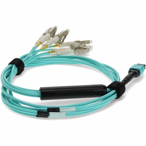 AddOn 10m MPO Female/4LC Male Duplex OM3 50/125 OFNR (Riser