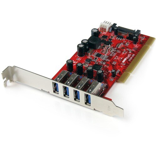CARTE CONTRÔLEUR USB 3.0 4 PORTS PCI SUPERSPEED AVEC ALIMENTATION SATA/SP4