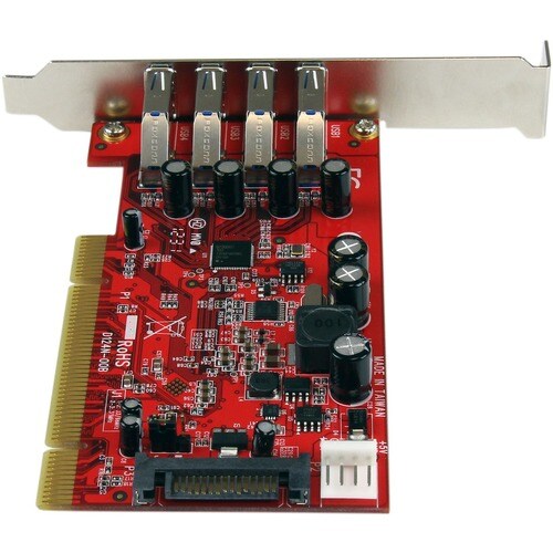 CARTE CONTRÔLEUR USB 3.0 4 PORTS PCI SUPERSPEED AVEC ALIMENTATION SATA/SP4