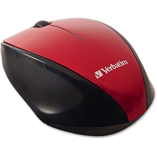 Souris sans fil Verbatim Multi-Trac à LED bleue pour ordinateur portable - Rouge