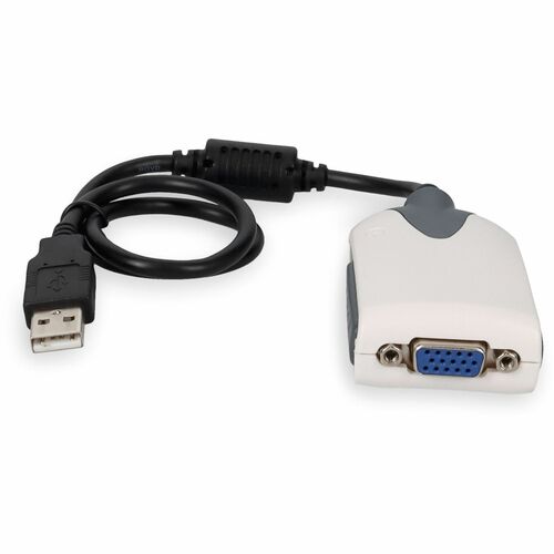 Adaptateur A/V USB 2.0 (A) mâle vers VGA femelle noir, pack de 5 pièces, 8 pouces