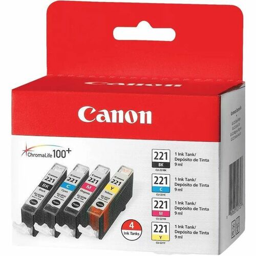 Cartouche d'encre jet d'encre Canon CLI-221 - Noir, jaune, cyan, ma