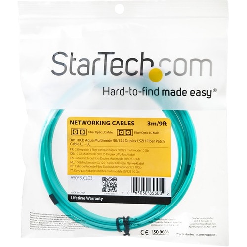 StarTech.com 3m (10ft) LC/UPC to LC/UPC OM3 Multimode Fiber Optic Cable
