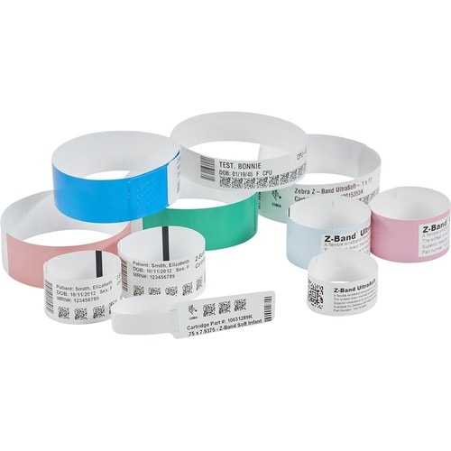 Zebra Z-Band UltraSoft Thermal Label - 3/4\" (19.05 mm) Width x 11\" (279.40 mm)