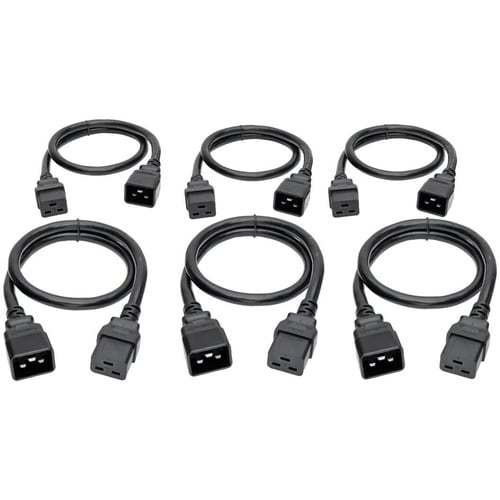 Câble d'extension de cordon d'alimentation Tripp Lite 2 pi C19 à C20 robuste 20 A 12 AWG 2 pi 6